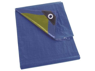 Perel - 110-0506 - Abdeckplane - Blau/Khaki - Strapazierfähig - 5 x 6 m