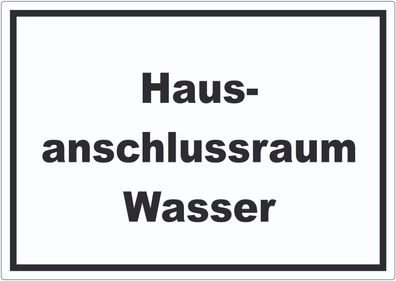 Hausanschlussraum Wasser Aufkleber mit Text HAR waagerecht