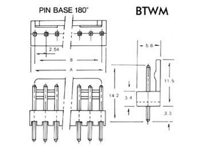 Velleman - BTWM12 - Platinensteckerverbinder - Stiftleiste - 12-pol