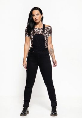 Queen Kerosin Latzjeans QKI13007 Schwarz