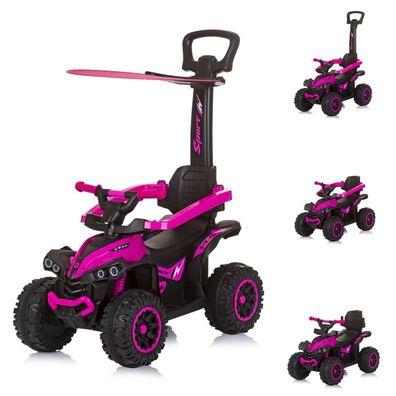 B-Ware Chipolino Kinder Rutschauto ATV Sonnendach Schiebegriff bis 23 kg pink