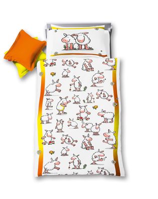 Fleuresse Kinder Baby Bettwäsche 100x135 cm Schafe Schäfchen 143601