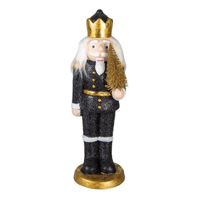 Clayre & Eef Figur Nussknacker 50 cm Schwarz Polyresin (Gr. 15x15x50 cm)