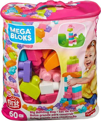 Mega Bloks First Builders DCH54 - Bausteinebeutel Medium 60 Teile Pinkfarben