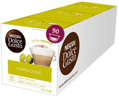 Nescafé Dolce Gusto Cappuccino Kaffeegenuss Arabica Milchschaum 3 x 30 Kapseln