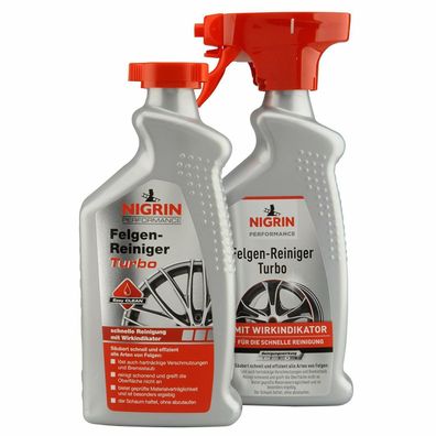 NIGRIN 74245 Turbo Felgenreiniger Für alle Felgenarten 2 x 500 ml 2er Pack