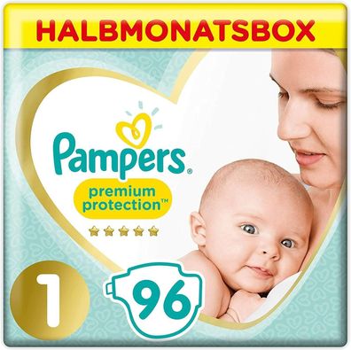 Pampers Premium Protection Windeln Gr. 1 2-5kg Halbmonatsbox 96 Stéck 1er Pack