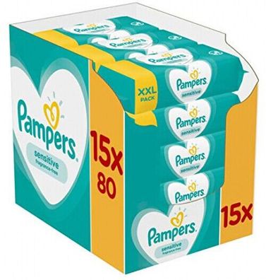 Pampers Sensitive Feuchttücher Sanfte Reinigung Hautschutz Baby 1200 Stück