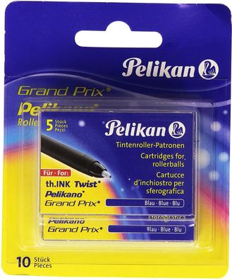 Pelikan Grand Prix Tintenroller Patronen Féller Schulbedarf Blau 10er Pack