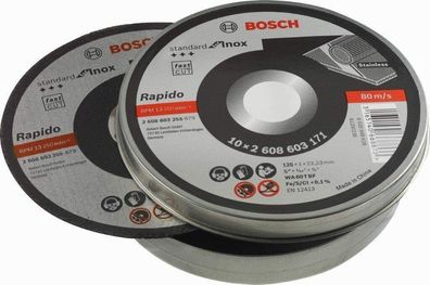 Bosch Professional Trennscheibe Inox Rapido WA 60 T BF ß 125 mm 10er Pack