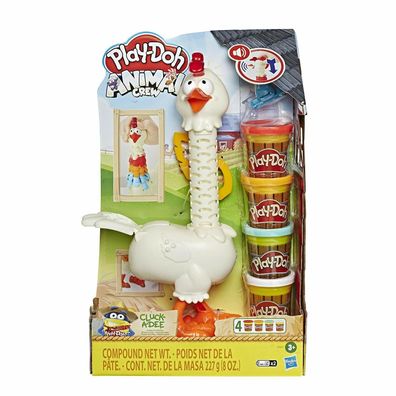 Play-Doh E6647 Animal Crew Cluck-a-Dee Verrücktes Huhn 4 Farben Knete Spielset