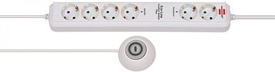 Brennenstuhl Eco-Line Comfort Switch Plus 6er Steckdosenleiste Fußschalter weiß