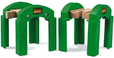 BRIO World 33253 Stapelbares Brückensystem Bridge Brücke Eisenbahn Tunnel grün