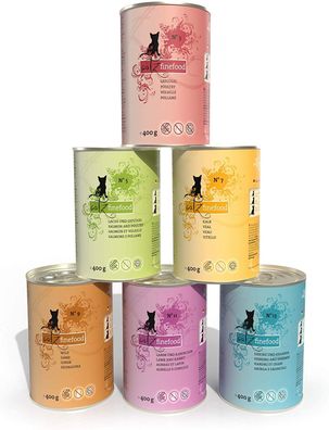 Catz Finefood Feinkost Mix 1 Katzenfutter Nassfutter 6 Sorten 6 x 400 g Dosen