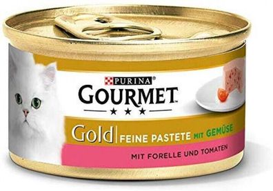 Purina Gourmet Gold Feine Pastete Forelle Tomaten Katzennassfutter 12 x 85 g