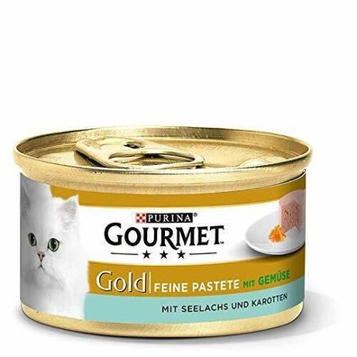 Purina Gourmet Gold Feine Pastete Seelachs Karotten Katzennassfutter 12 x 85 g