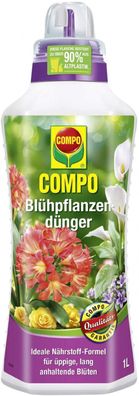 COMPO Bléhpflanzendénger Pflanzen Zimmer Balkon Terrasse Fléssigdénger 1 Liter