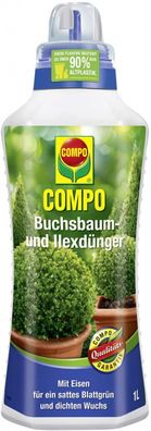 COMPO Buchsbaum Ilex Dénger Buchsbäume Balkon Terrasse Garten Fléssigdénger 1L