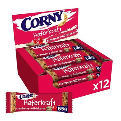 Corny Haferkraft Cranberry-Kürbiskern Haferriegel Ballaststoffquelle 12 x 65g