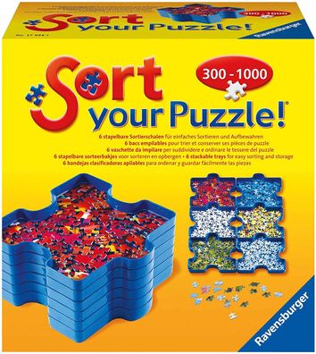 Ravensburger 179343 Sort Your Puzzle Sortierschalen stapelbar blau 6er Pack