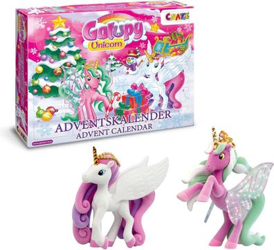 Craze 19450 Adventskalender Galupy Unicorn Einhorn Spielzeug Kinder ab 3 Jahren