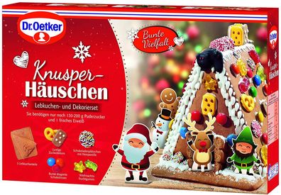 Dr. Oetker Knusper Häuschen Lebkuchen Dekorierset Lebkuchenhaus Figuren 403 g