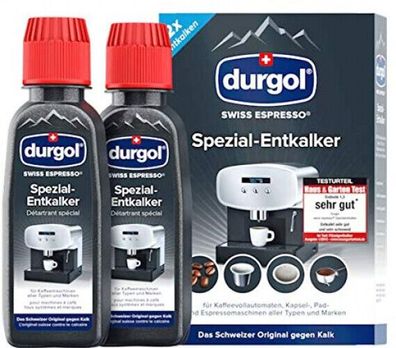 Durgol Swiss Espresso Spezial-Entkalker Kalkentferner Kaffeemaschinen 2 x 125 ml