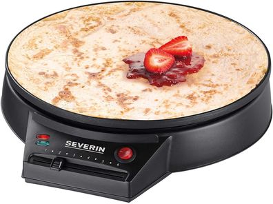 Severin CM 2198 Crêpes Maker Holz-Teigspatel Crêpeswender 1000 Watt schwarz