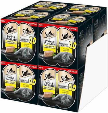 Sheba Perfect Portions Edle Pastete Huhn Katzenfutter Nassfutter Adult 24 x 75g