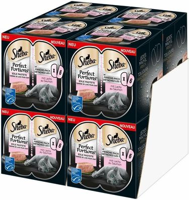 Sheba Perfect Portions Edle Pastete Lachs Katzenfutter Nassfutter Adult 24 x 75g