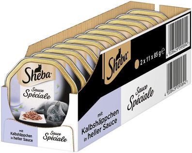 Sheba Sauce Spciale Katzenfutter Kalb Kalbshäppchen helle Sauce 22 x 85 g