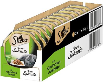 Sheba Sauce Spciale Katzenfutter Kaninchen Gemése Nassfutter Adult 22 x 85 g