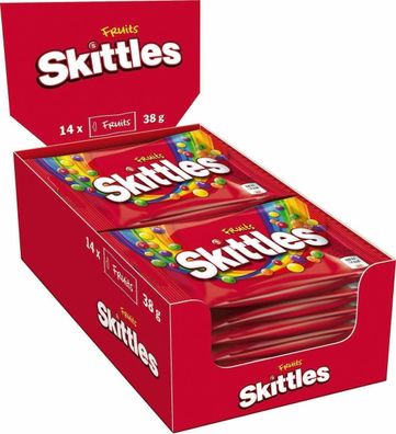 Skittles Kaubonbons Fruits Fruchtgeschmack 5 Geschmacksrichtungen 14 x 38g