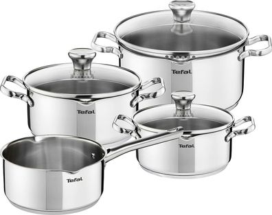 Tefal A705A835 Duetto Edelstahl Kochtopf-Set induktionsgeeignet silber 7-Teilig