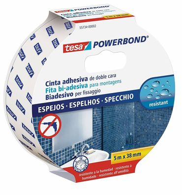 Tesa Powerbond Mirror Doppelseitiges Montageband Spiegelklebeband 5 m x 38 mm