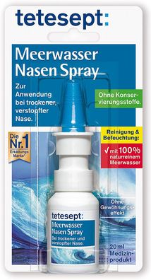 Tetesept Meerwasser Nasenspray Reinigung Befeuchtung Erkältung Schnupfen 20 ml