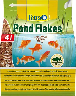 Tetra Pond Flakes Hauptfutter Flockenmischung Teichfische Gartenteich Fische 4 L