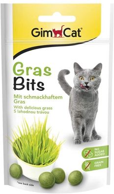 GimCat Gras Bits Getreidefreier Katzensnack Katzengras Vitamine Leckerli 8 x 40g