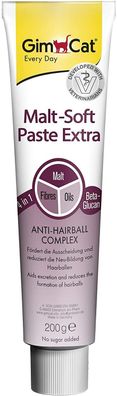 GimCat Malt-Soft Paste Extra Gesunder Katzensnack Anti-Hairball Haarballen 200g