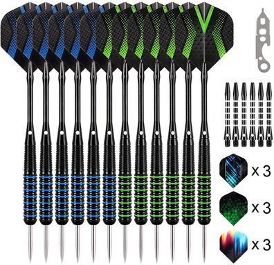 Grebarley Profi Dartpfeile Dartset Metallspitze 20-22 Gramm Aluminium 12 Stück