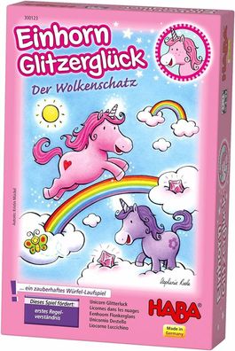 HABA 300123 Einhorn Glitzerglück Der Wolkenschatz Würfelspiel Kinderspiel