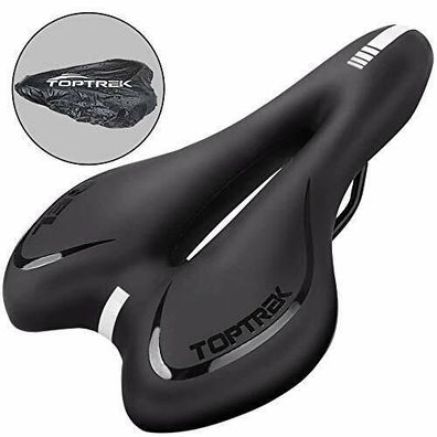 Toptrek Gel-Fahrradsattel Rennrad Mountainbike wasserdicht Herren Damen schwarz