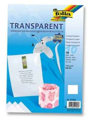 Transparentpapier weiß, 10 Blatt, DIN A4, 115 g/qm extra stark