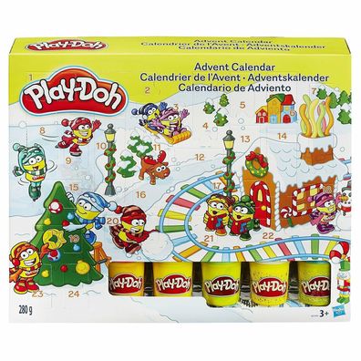 Hasbro B2199EU6 Play-Doh Kinder-Adventskalender 5 Dosen Knete Knetunterlage