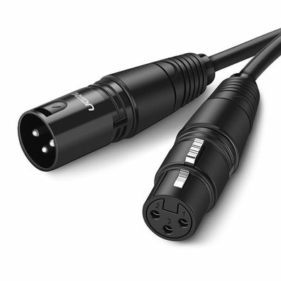 UGREEN Mikrofonkabel XLR Stecker auf XLR Busche Schwarz Sound HiFi Mischpult 3m