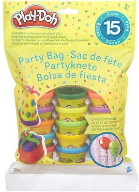 Hasbro Play-Doh 18367EU4 - Partyknete mit Stickern Knete Mitgebsel 15 Dosen