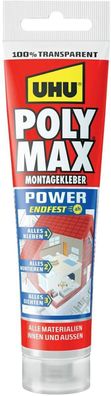 UHU 47845 Poly Max Montagekleber Power Endfest Silikonkleber Tranparent 115 g