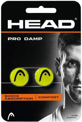 HEAD PRO DAMP Tennisschläger Dämpfer Tennis Schläger Sport Zubehör gelb 2er Pack