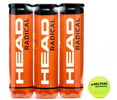 HEAD Radical Professioneller Tennisball ITF Zugelassen 12 Tennisbälle 3 Pack