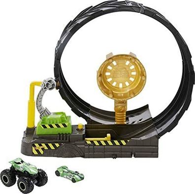 Hot Wheels HBH70 Monster Trucks Looping-Challenge Spielzeug Autorennbahn